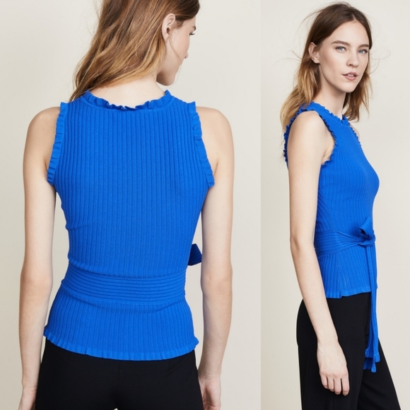 Milly Ruffle Tie Front Shell Top - Picture 4 of 11